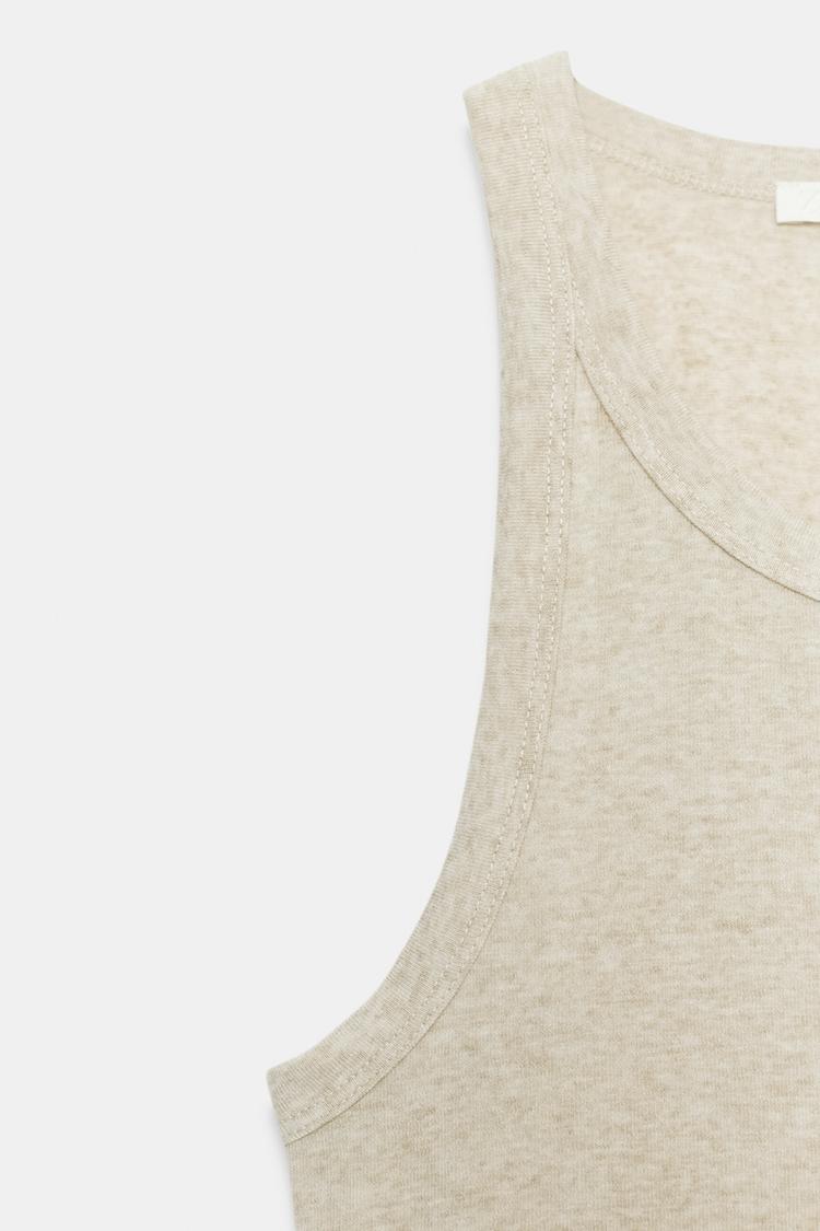 LINEN BLEND HALTER TOP