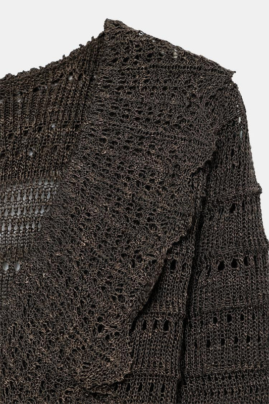 POINTELLE KNIT DRESS WITH RUFFLES