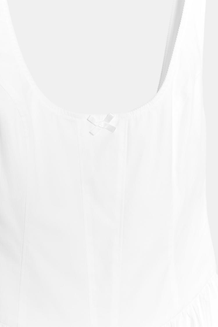 CORSETRY-INSPIRED POPLIN MIDI DRESS