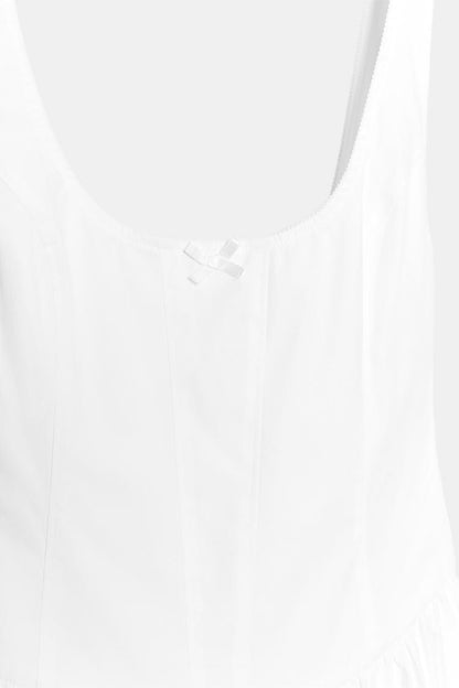 CORSETRY-INSPIRED POPLIN MIDI DRESS