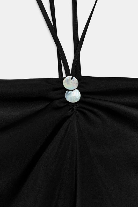 SATIN HALTER NECK TOP