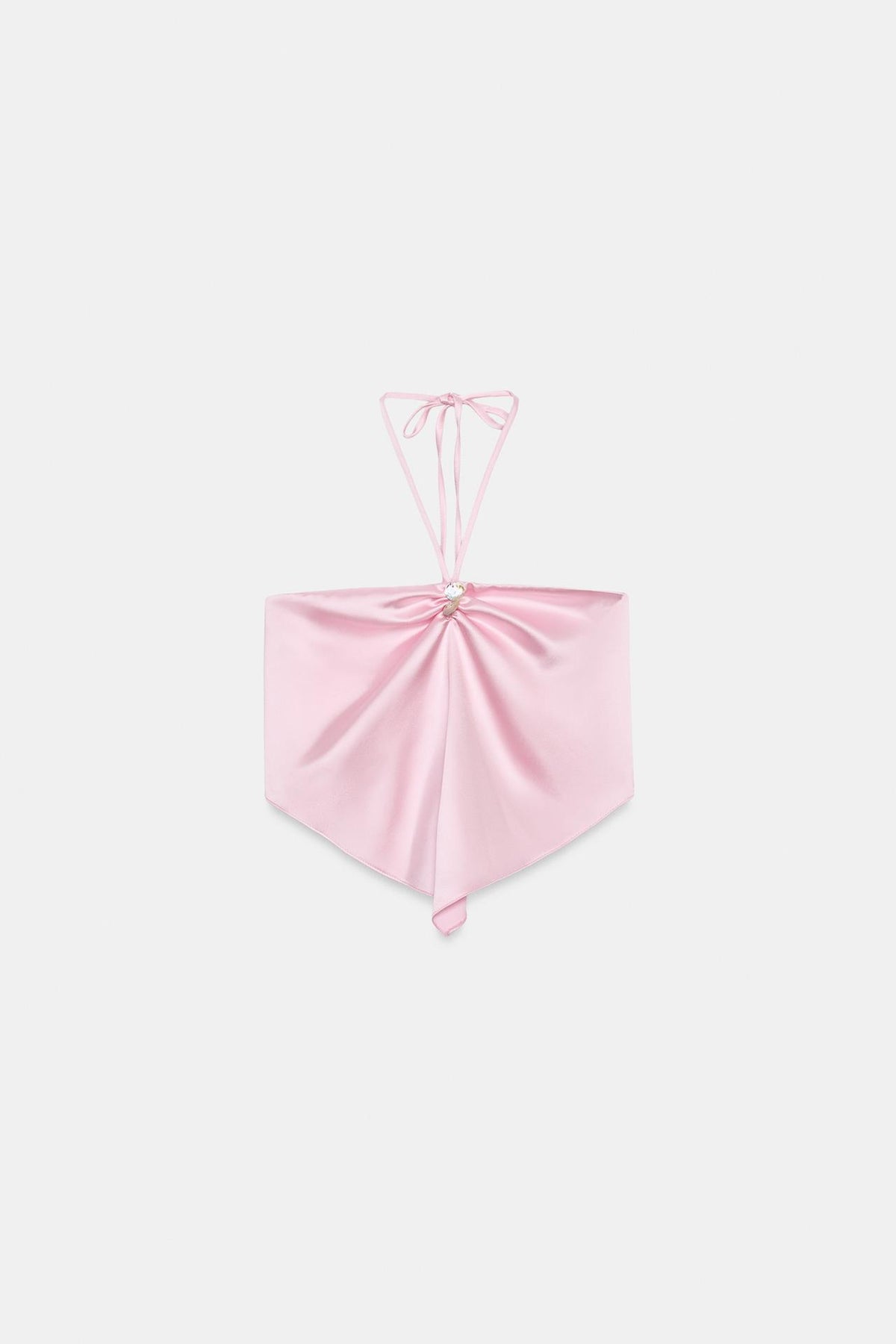 SATIN HALTER NECK TOP