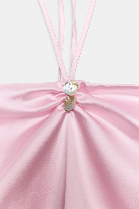 SATIN HALTER NECK TOP