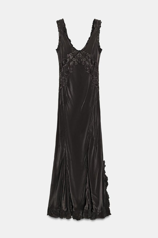 EMBROIDERED LONG DRESS