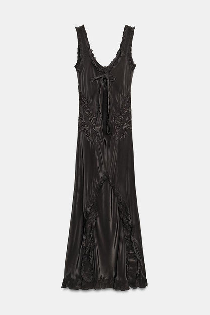 EMBROIDERED LONG DRESS