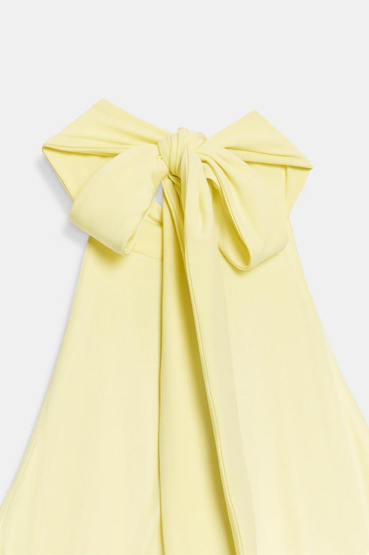 HALTER NECK MIDI DRESS WITH TIE