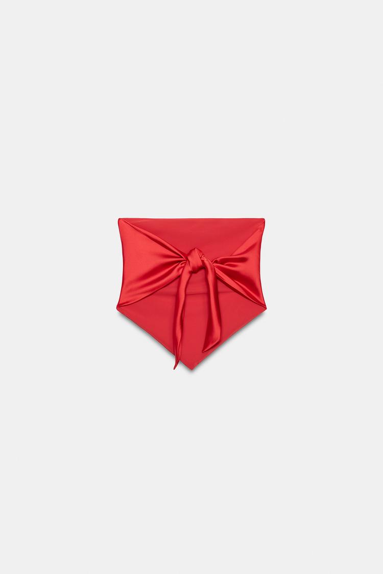 SATIN BANDEAU TOP