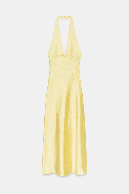 SATIN POLKA DOT MIDI DRESS