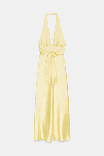 SATIN POLKA DOT MIDI DRESS