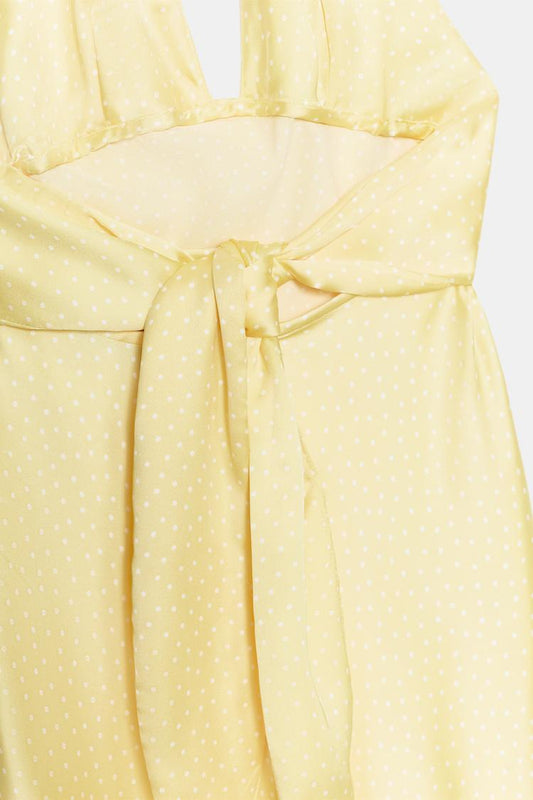 SATIN POLKA DOT MIDI DRESS