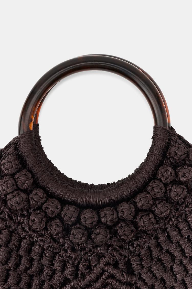 KNOTTED FRINGED WOVEN BAG
