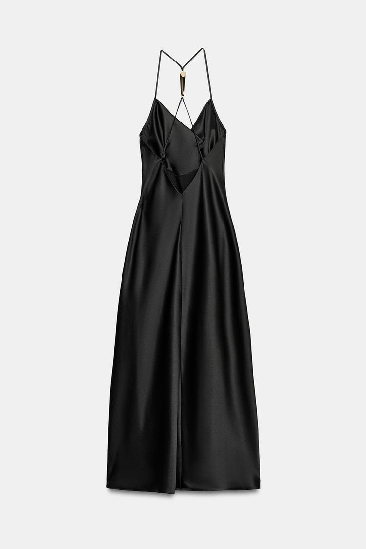 SATIN DRESS WITH BACK DETAIL