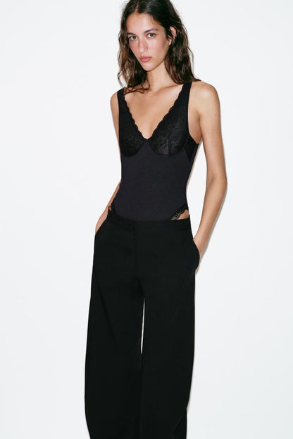 COMBINED LACE BODYSUIT