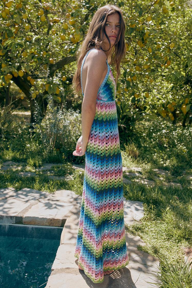 LONG STRAPPY KNIT DRESS