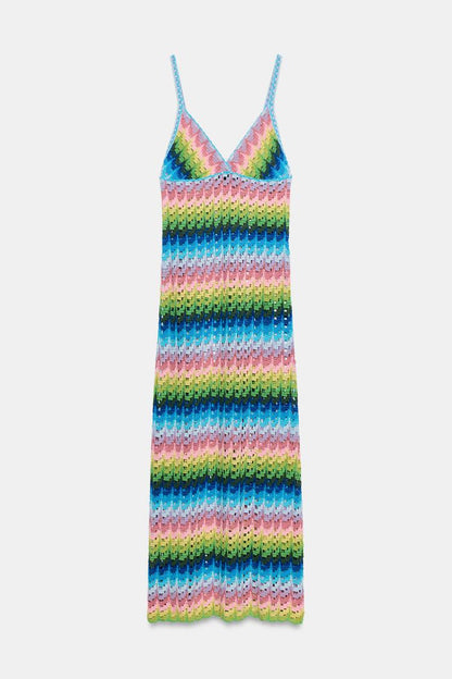 LONG STRAPPY KNIT DRESS