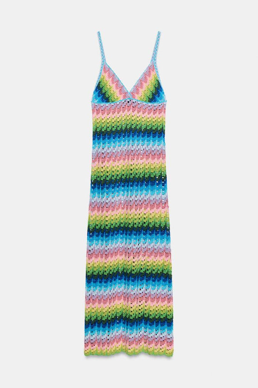LONG STRAPPY KNIT DRESS