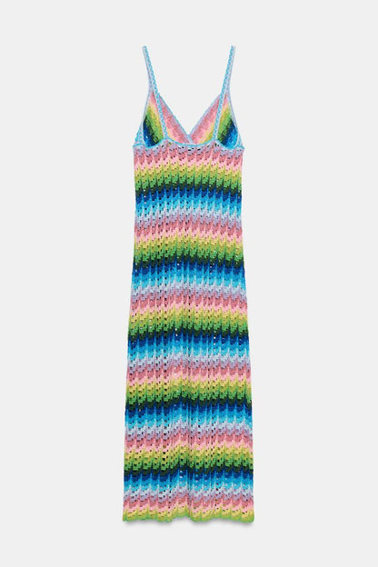 LONG STRAPPY KNIT DRESS