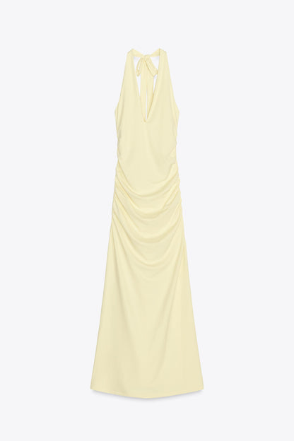 POLYAMIDE HALTER LONG DRESS