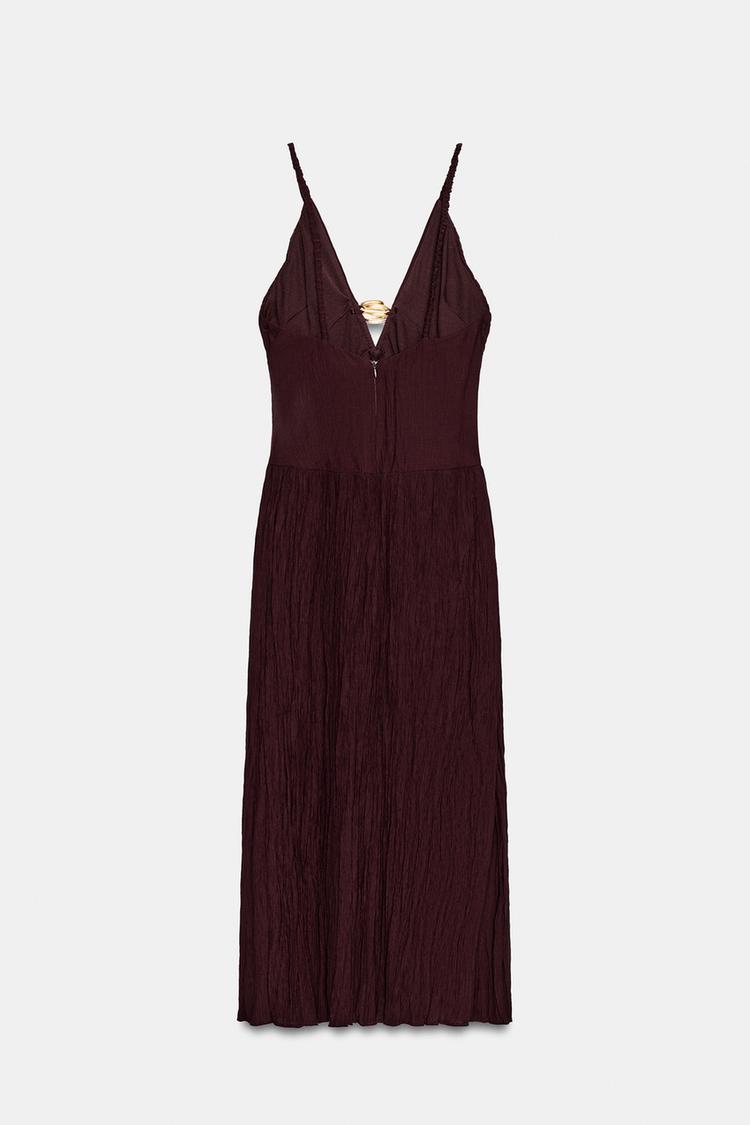 METALLIC DETAIL MIDI DRESS