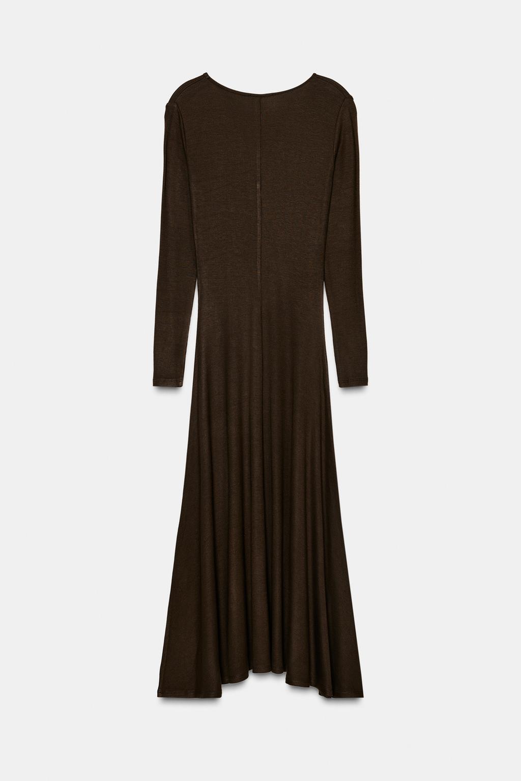 LONG V-NECK DRESS