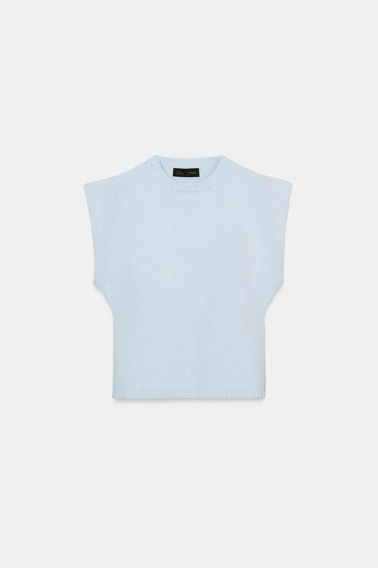 KNIT WAISTCOAT WITH DEFINED SHOULDERS