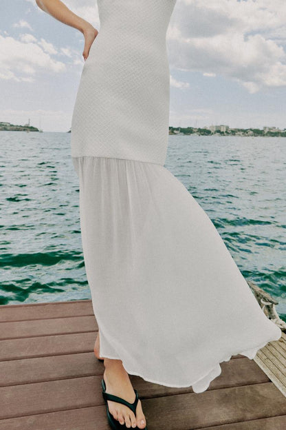 COMBINED KNIT HALTER DRESS