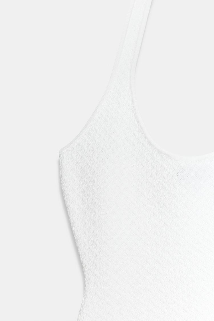 COMBINED KNIT HALTER DRESS