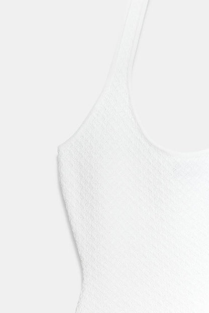 COMBINED KNIT HALTER DRESS