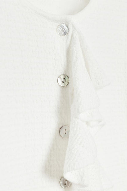 CARDIGAN WITH SHORT SLEEVES AND RUFFLES