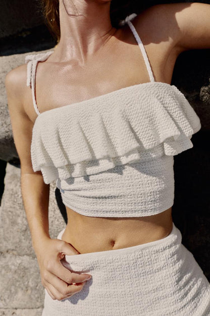 RUFFLED KNIT TOP