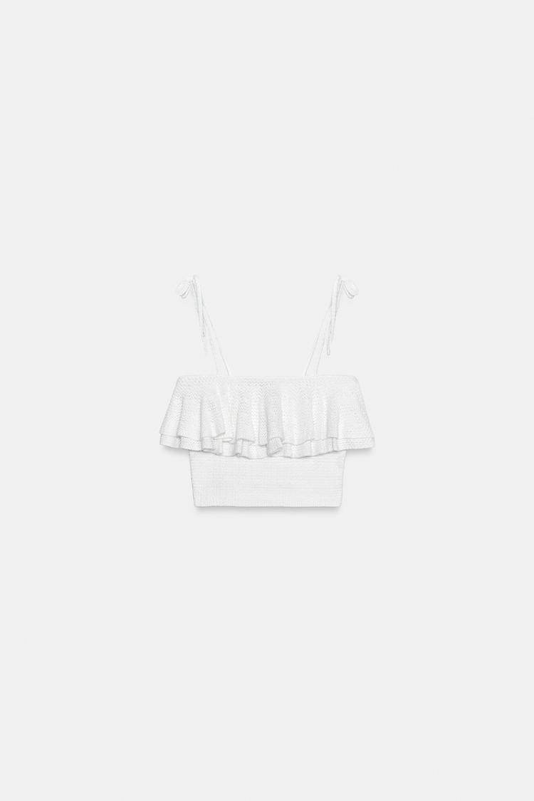 RUFFLED KNIT TOP