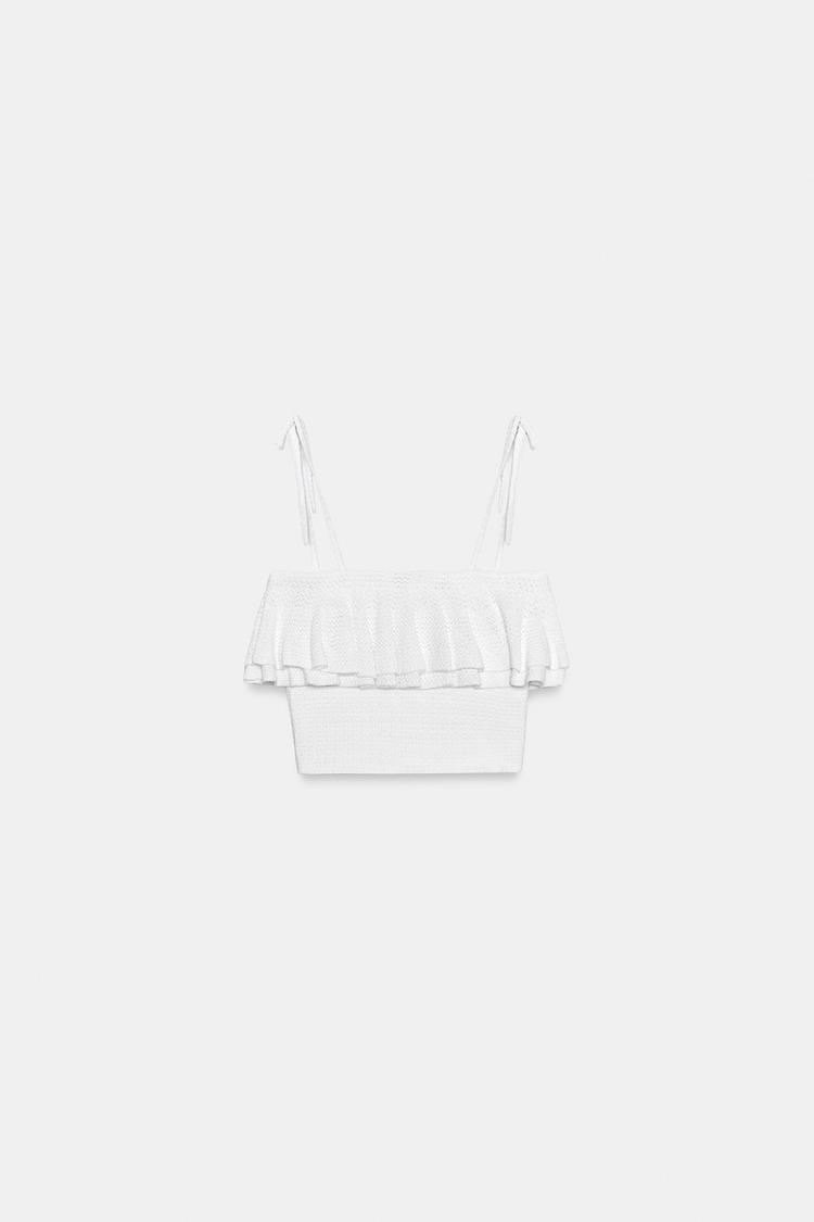 RUFFLED KNIT TOP