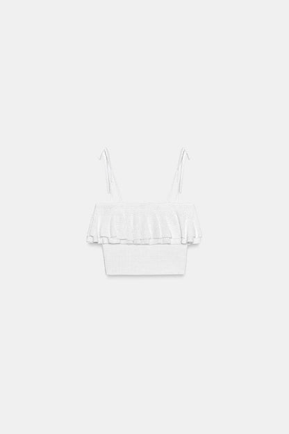 RUFFLED KNIT TOP