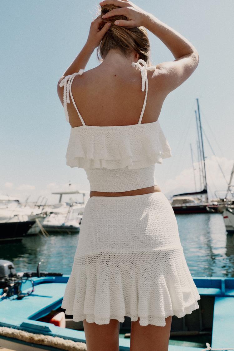 KNIT MINI SKIRT WITH RUFFLES