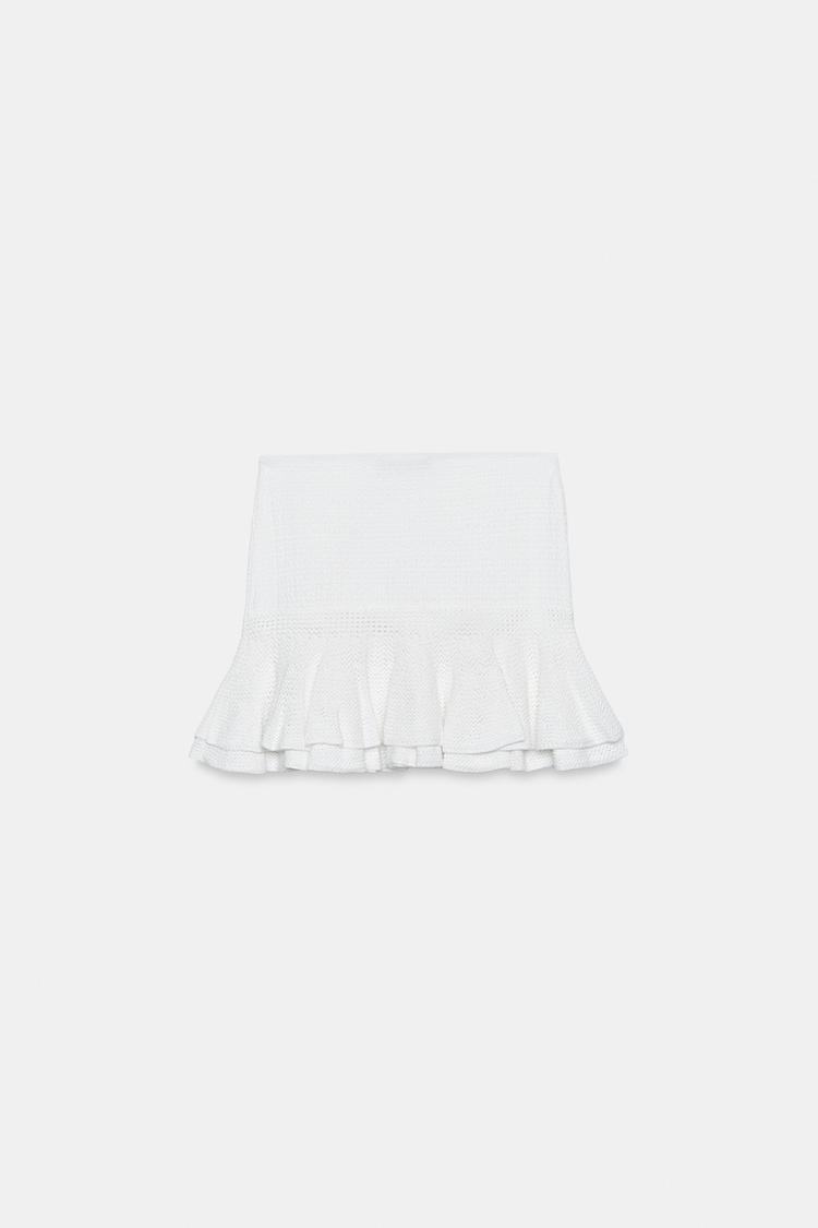 KNIT MINI SKIRT WITH RUFFLES