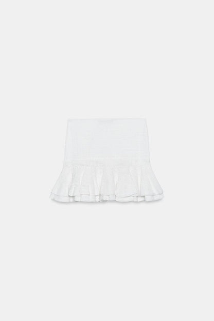 KNIT MINI SKIRT WITH RUFFLES