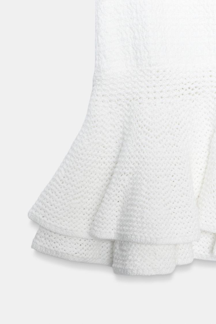 KNIT MINI SKIRT WITH RUFFLES