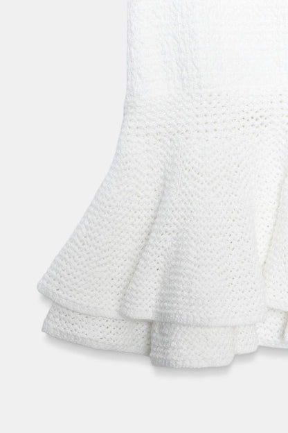 KNIT MINI SKIRT WITH RUFFLES