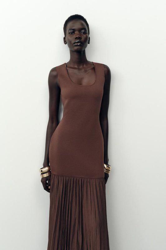 CONTRAST KNIT DRESS