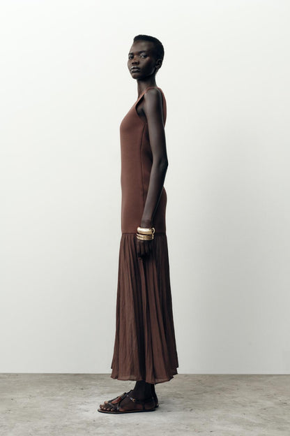 CONTRAST KNIT DRESS
