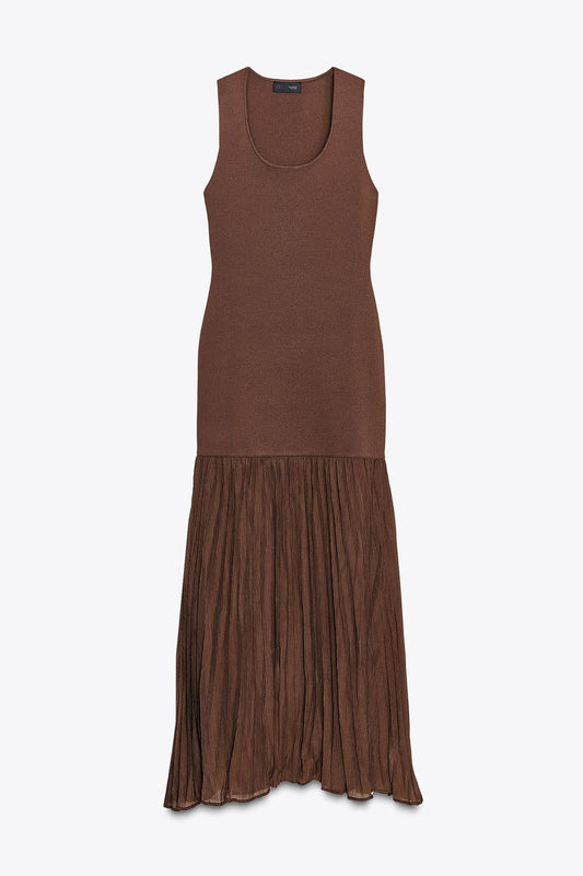 CONTRAST KNIT DRESS
