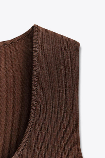CONTRAST KNIT DRESS