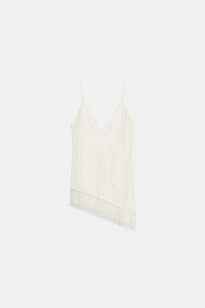 BEADED LACE TOP
