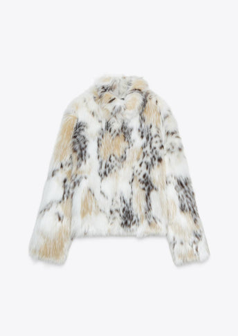 SHORT FAUX FUR COAT