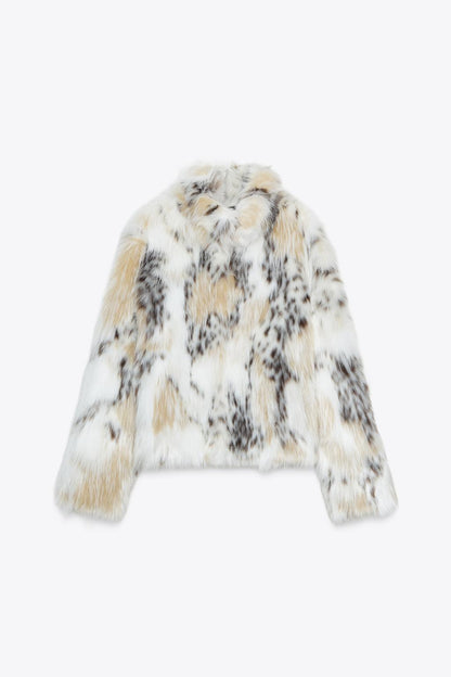 SHORT FAUX FUR COAT