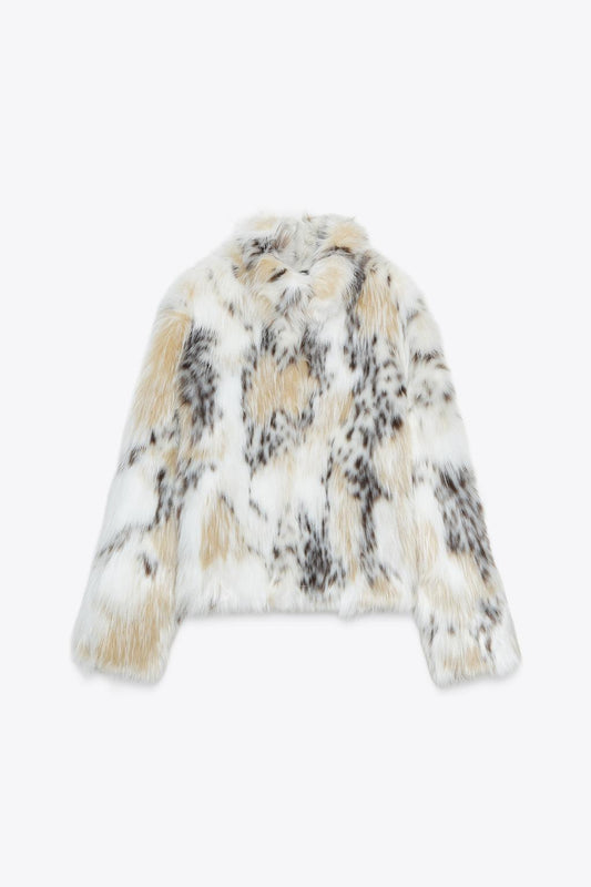 SHORT FAUX FUR COAT