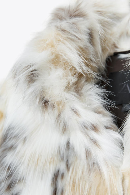 SHORT FAUX FUR COAT