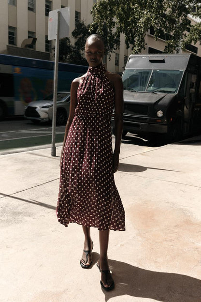 POLKA DOT MIDI DRESS