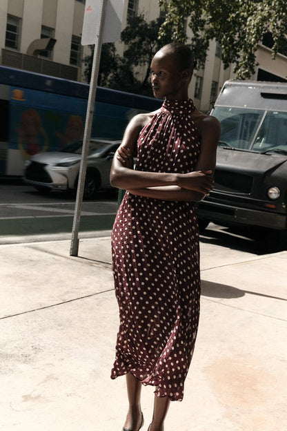 POLKA DOT MIDI DRESS