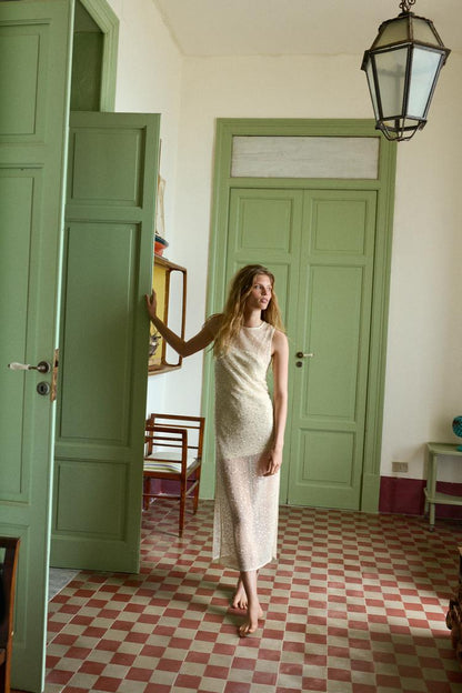SEQUIN MIDI DRESS